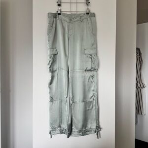 Vintage 100% silk cargo pants